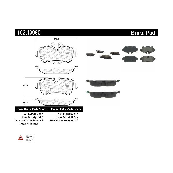 2007-2015 Mini Cooper Disc Brake Pad Set - Rear (Centric)