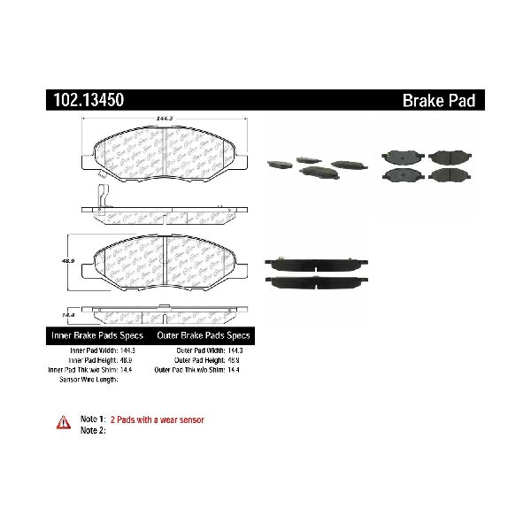 2007-2017 Nissan Tiida Disc Brake Pad Set - Front (Centric)