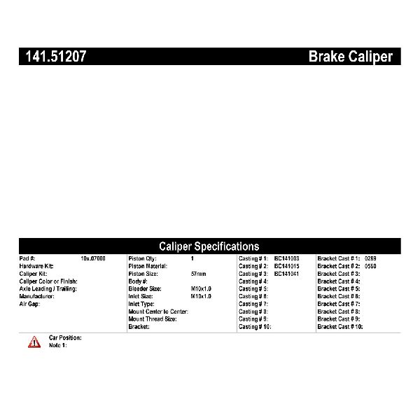 1994-1998 Hyundai Sonata Disc Brake Caliper - Front Right (Centric)