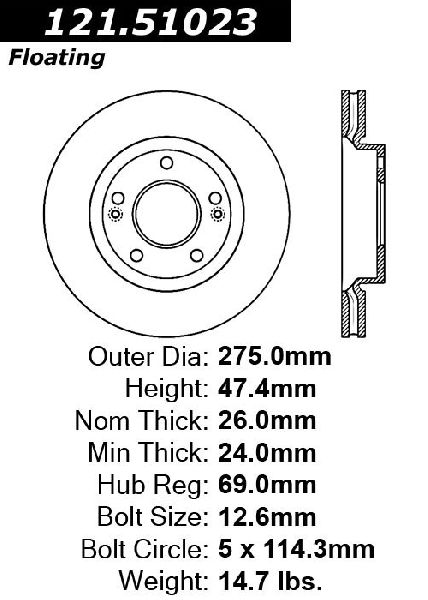 2007-2010 Hyundai Elantra Disc Brake Rotor - Front (Centric)