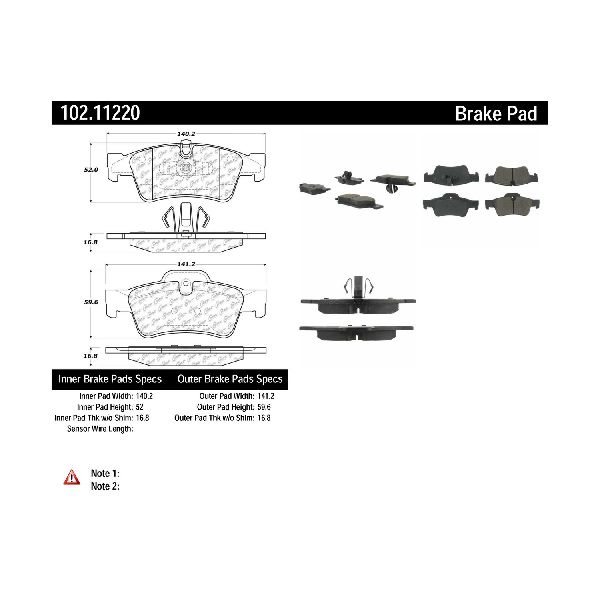 2006-2011 Mercedes-Benz ML350 Disc Brake Pad Set - Rear (Centric)