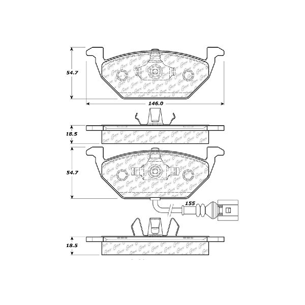 1998-2004 Audi A3 Disc Brake Pad Set - Front (Centric)