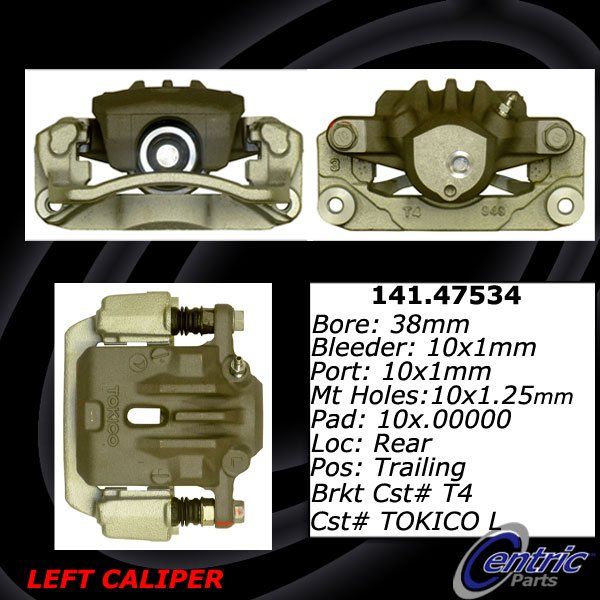 2010-2014 Subaru Legacy Disc Brake Caliper - Rear Left (Centric)