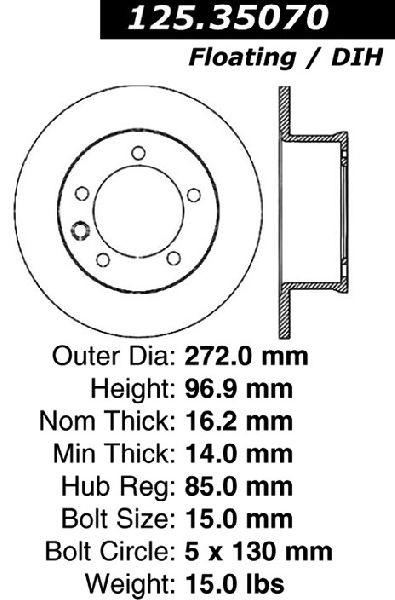 2002-2006 Freightliner Sprinter 2500 Disc Brake Rotor - Rear (Centric)