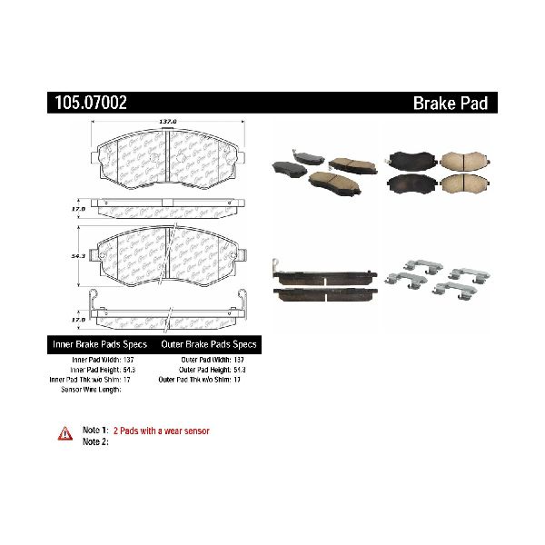 2005-2006 Hyundai Elantra Disc Brake Pad Set - Front (Centric)