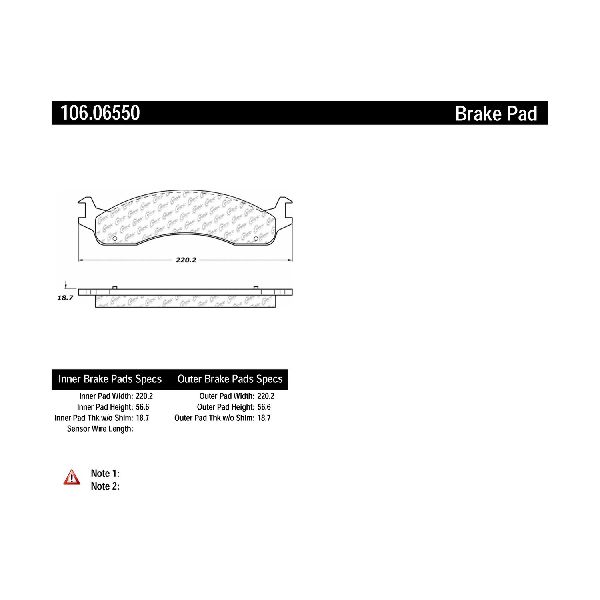 2003-2007 Ford E-250 Disc Brake Pad Set - Front (Centric)