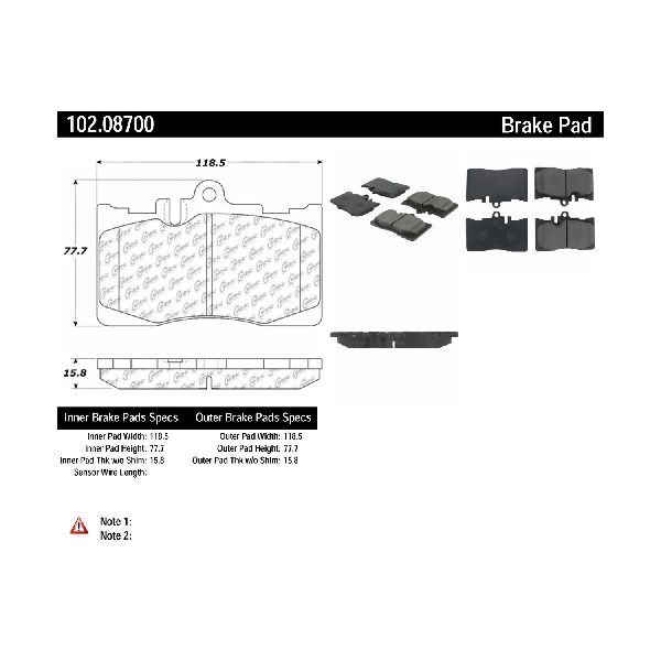 2001-2006 Lexus LS430 Disc Brake Pad Set - Front (Centric)