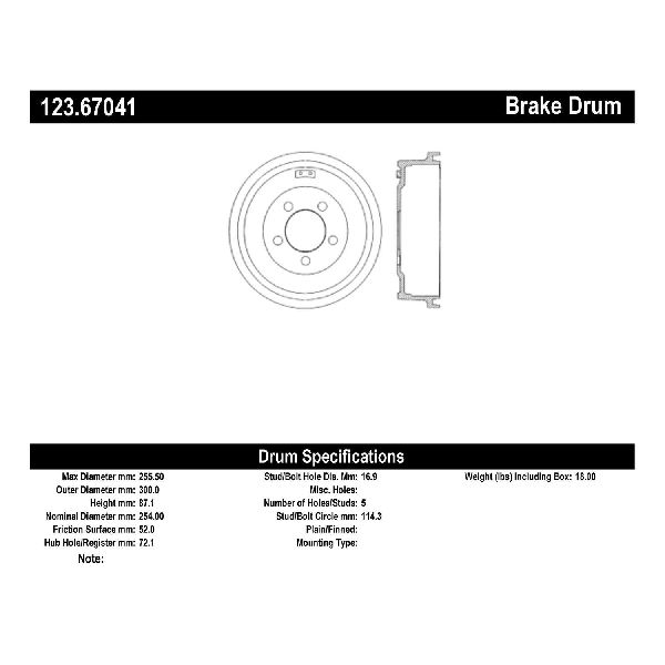 2002 Jeep Liberty Brake Drum - Rear (Centric)