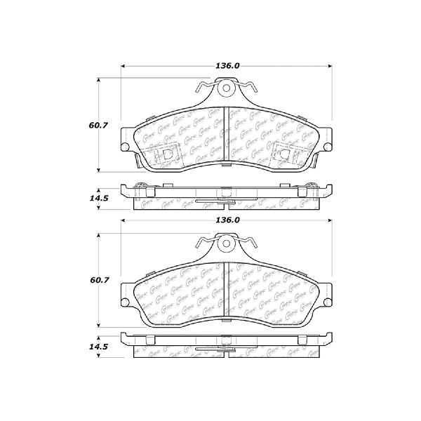 1994-1996 Chevrolet Caprice Disc Brake Pad Set - Rear (Centric)