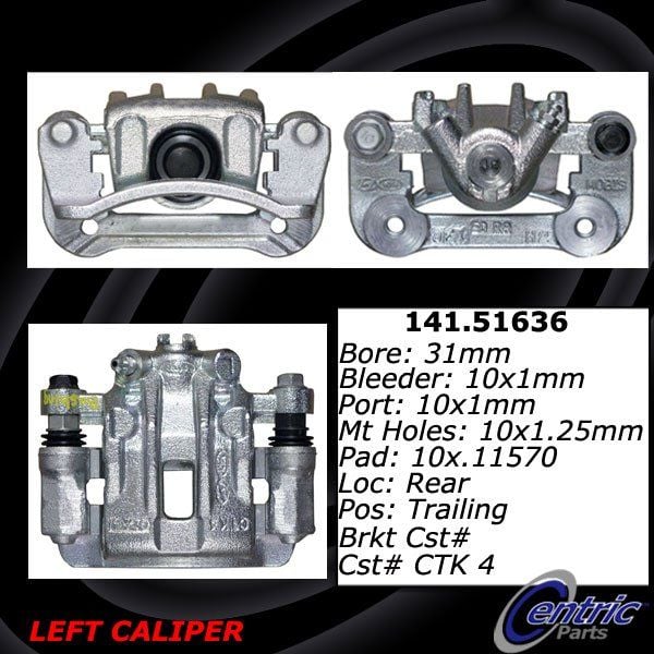 2009-2012 Hyundai Elantra Disc Brake Caliper - Rear Left (Centric)
