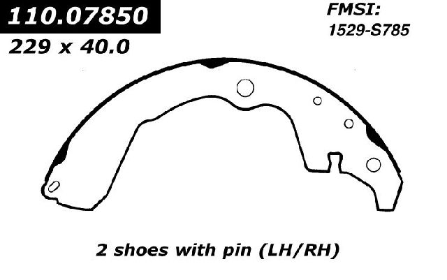2003-2008 Toyota Matrix Drum Brake Shoe - Rear (Centric)