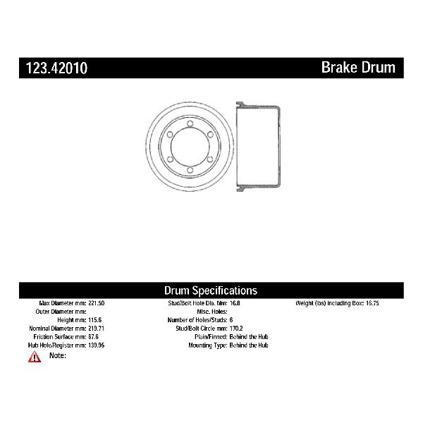 1986-1987 Nissan D21 Brake Drum - Rear (Centric)