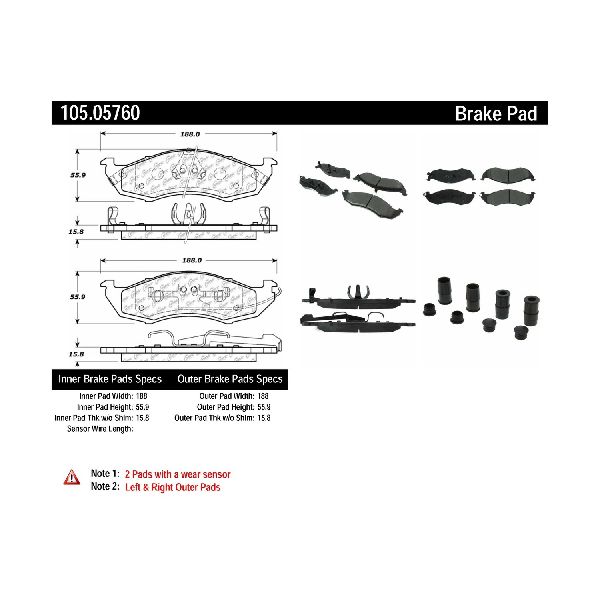 1993-2002 Nissan Quest Disc Brake Pad Set - Front (Centric)