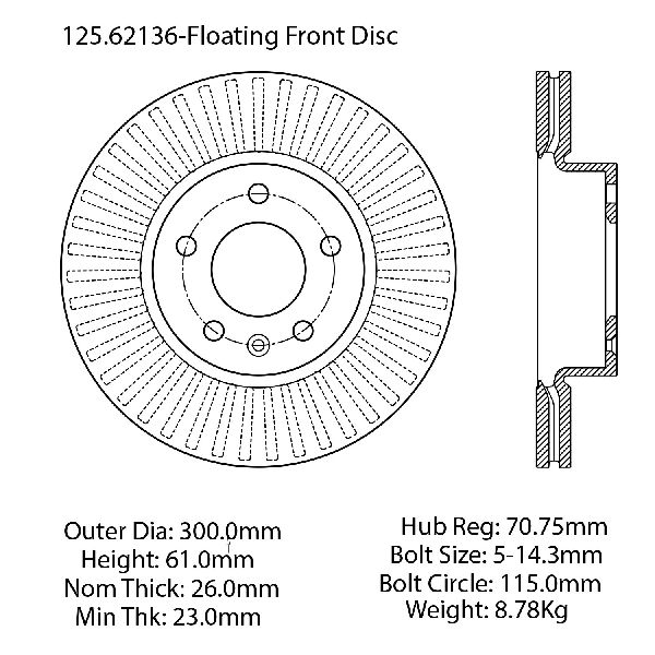 2013-2019 Cadillac ATS Disc Brake Rotor - Front (Centric)