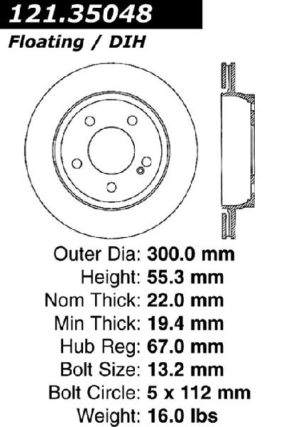2006-2007 Mercedes-Benz C350 Disc Brake Rotor - Rear (Centric)