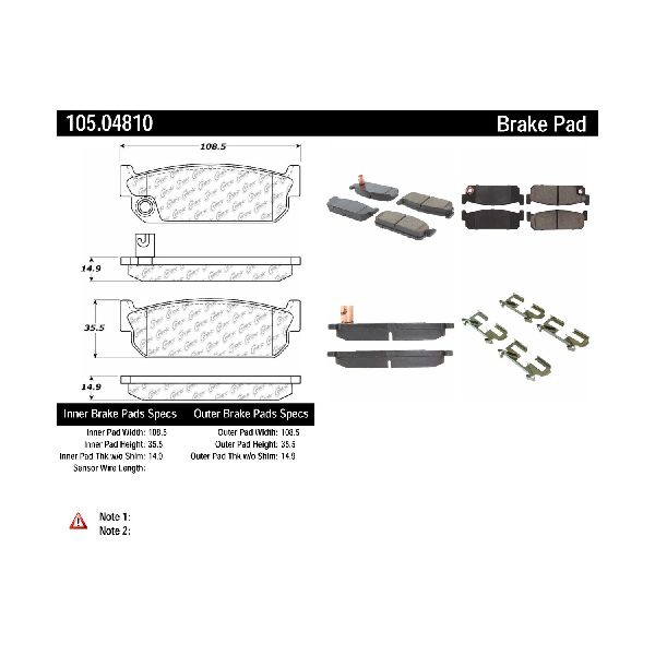 1990-1994 INFINITI Q45 Disc Brake Pad Set - Rear (Centric)