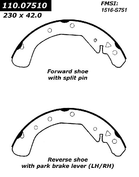2005-2008 Chevrolet Tracker Drum Brake Shoe - Rear (Centric)