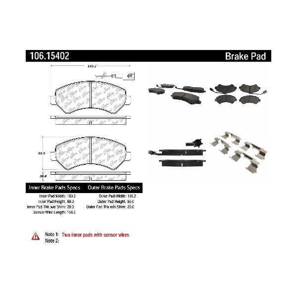 2014-2020 Ram ProMaster 1500 Disc Brake Pad Set - Front (Centric)