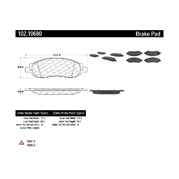 2005-2007 Ford F-350 Super Duty Disc Brake Pad Set - Rear (Centric)