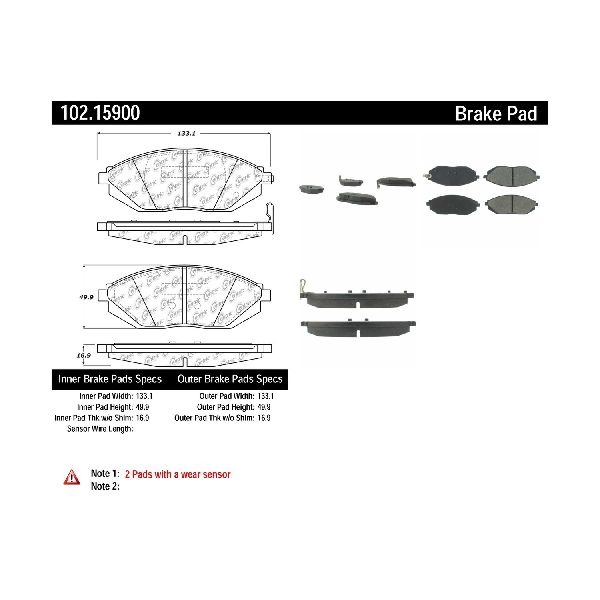 2011-2016 Chevrolet Spark Disc Brake Pad Set - Front (Centric)