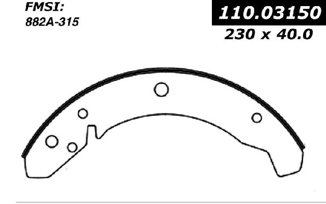 1977-1982 Porsche 924 Drum Brake Shoe - Rear (Centric)