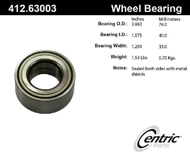 1995-1999 Dodge Neon Wheel Bearing - Front (Centric)