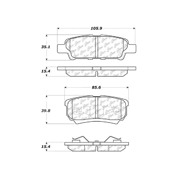 2008-2014 Dodge Avenger Disc Brake Pad Set - Rear (Centric)