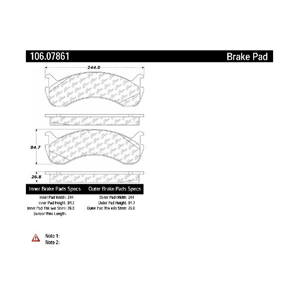 1999-2008 Freightliner FS65 Disc Brake Pad Set - Front or Rear (Centric)