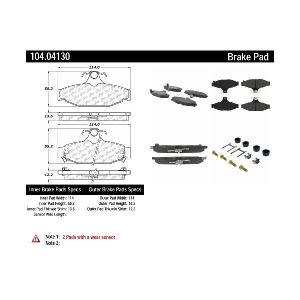 1988-1997 Pontiac Firebird Disc Brake Pad Set - Rear (Centric)