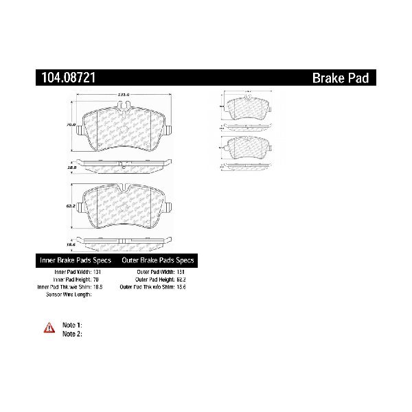 2006-2007 Mercedes-Benz C280 Disc Brake Pad Set - Front (Centric)