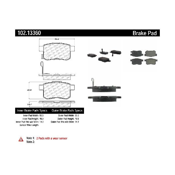 2009-2010 Acura TSX Disc Brake Pad Set - Rear (Centric)