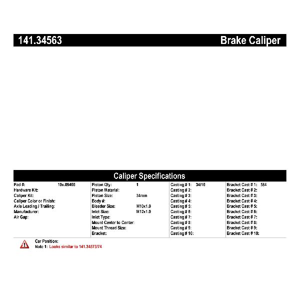 2002-2003 Mini Cooper Disc Brake Caliper - Rear Right (Centric)
