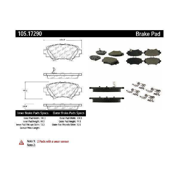 2014-2018 Mazda 3 Disc Brake Pad Set - Rear (Centric)