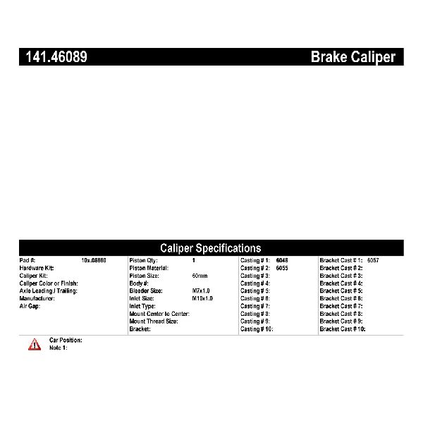 2004-2009 Mitsubishi Galant Disc Brake Caliper - Front Right (Centric)