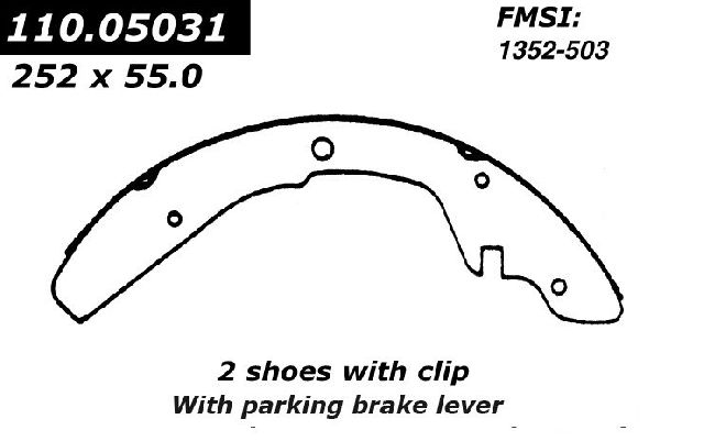 1979 Volkswagen Transporter Drum Brake Shoe - Rear (Centric)