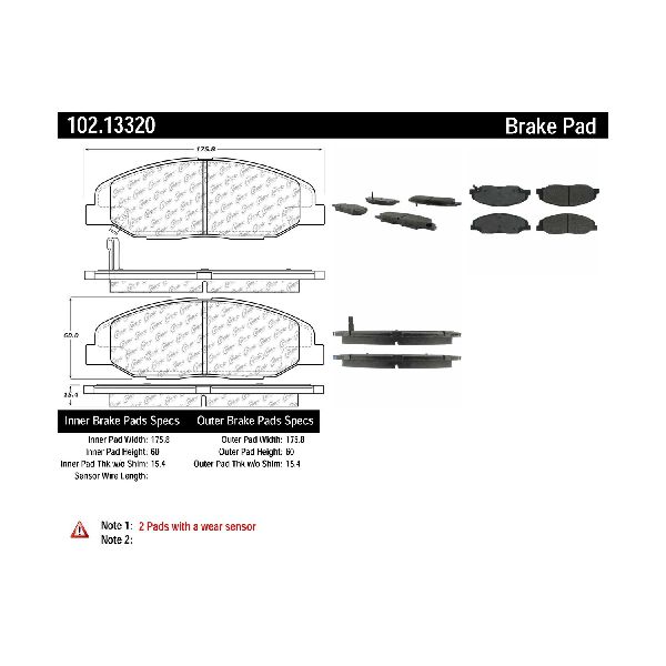 2009-2011 Cadillac STS Disc Brake Pad Set - Front (Centric)