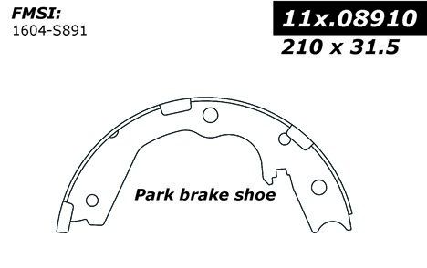1999-2001 Isuzu VehiCROSS Parking Brake Shoe - Rear (Centric)