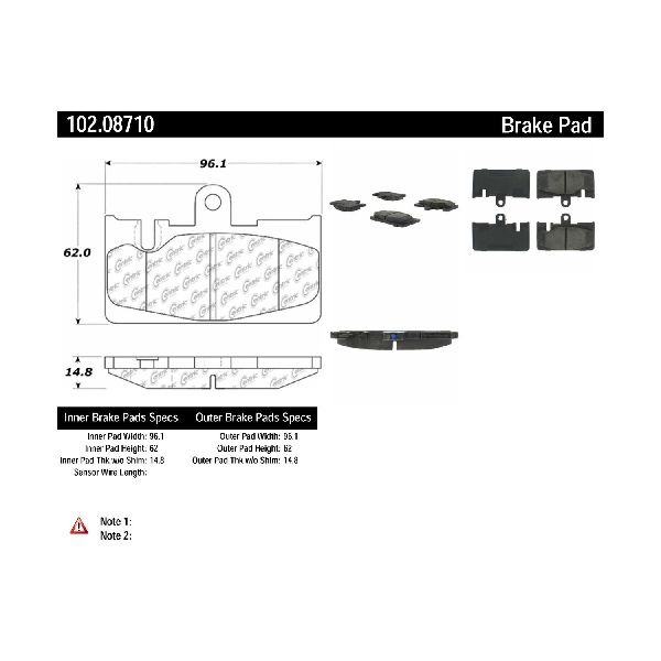 2001-2006 Lexus LS430 Disc Brake Pad Set - Rear (Centric)