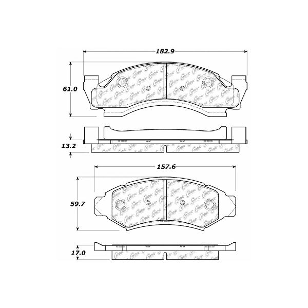 1986-1993 Ford E-150 Econoline Disc Brake Pad Set - Front (Centric)