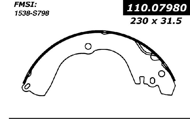 2003-2004 Mitsubishi Outlander Drum Brake Shoe - Rear (Centric)