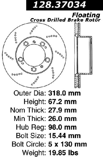 2000-2012 Porsche Boxster Disc Brake Rotor - Front Left (Centric)