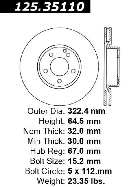 2008-2009 Mercedes-Benz C280 Disc Brake Rotor - Front (Centric)