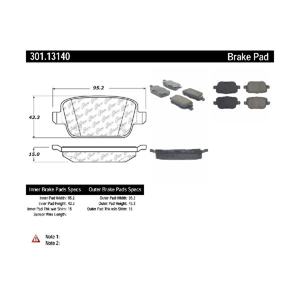 2007-2011 Volvo S80 Disc Brake Pad Set - Rear (Centric)