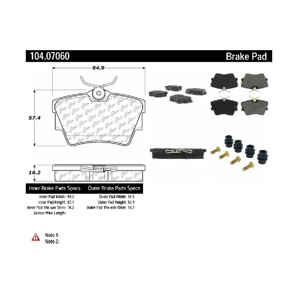 1996-2009 Volkswagen EuroVan Disc Brake Pad Set - Rear (Centric)