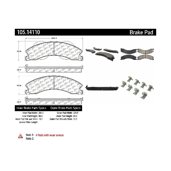 2009-2017 Chevrolet Express 3500 Disc Brake Pad Set - Rear (Centric)