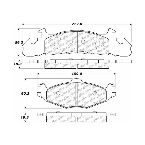 1984-1990 Dodge Caravan Disc Brake Pad Set - Front (Centric)