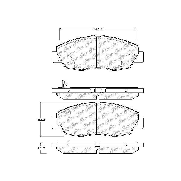 2012-2015 Honda Civic Disc Brake Pad Set - Front (Centric)