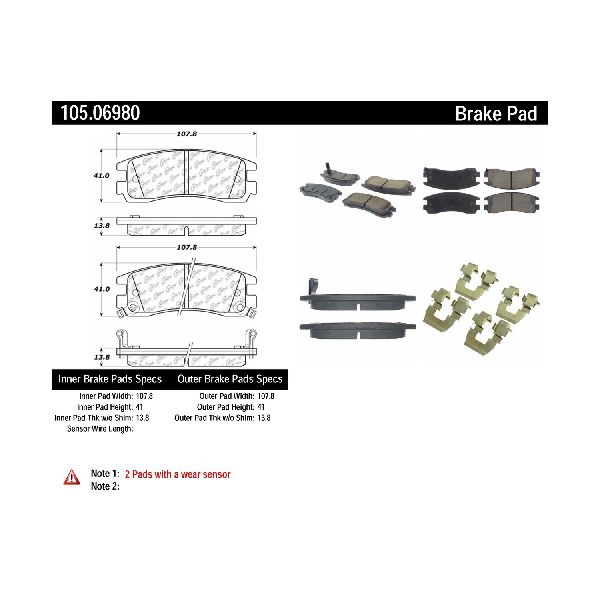 2004-2005 Buick Century Disc Brake Pad Set - Rear (Centric)