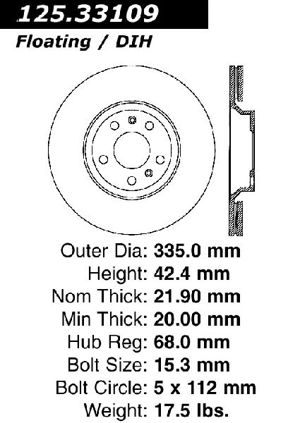2007-2009 Audi S8 Disc Brake Rotor - Rear (Centric)