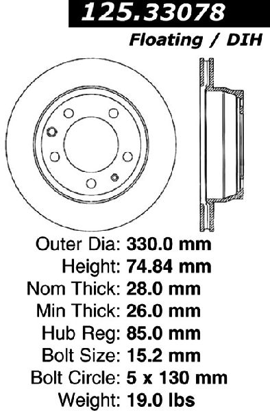 2007-2015 Audi Q7 Disc Brake Rotor - Rear (Centric)